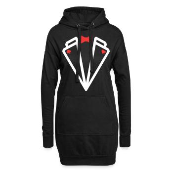 Poker - Pokermeister - Pokersmoking - Hoodie-Kleid - Schwarz - Vorne