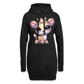 Super Cute Kawaii Baby Giraffe - Hoodie-Kleid - Schwarz - Vorne