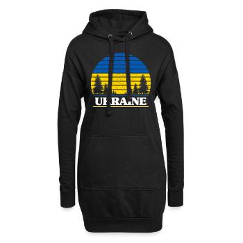 Ukraine - Hoodie-Kleid - Schwarz - Vorne