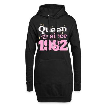 Reine Depuis 1982 Femme 40 Ans Anniversaire - Sweat-shirt à capuche long Femme - noir - Devant