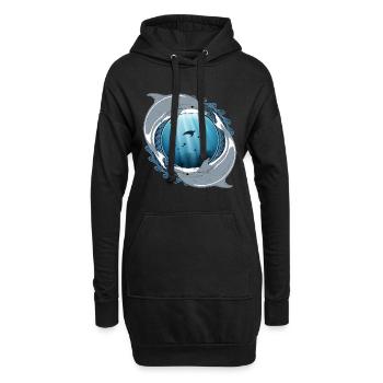 Delfine - Hoodie-Kleid - Schwarz - Vorne