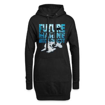 Requin-marteau à pointe blanche - Sweat-shirt à capuche long Femme - noir - Devant