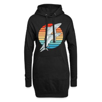 Karibischer Riffhai Haifisch - Hoodie-Kleid - Schwarz - Vorne
