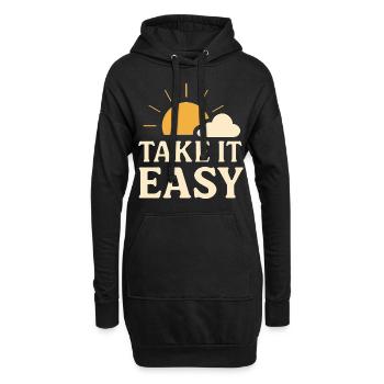 Design soleil vintage Take It Easy - Sweat-shirt à capuche long Femme - noir - Devant