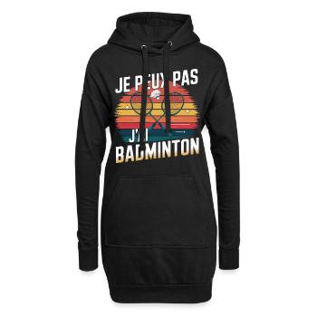 Badminton Passion - 80er Jahre Look - Hoodie-Kleid - Schwarz - Vorne