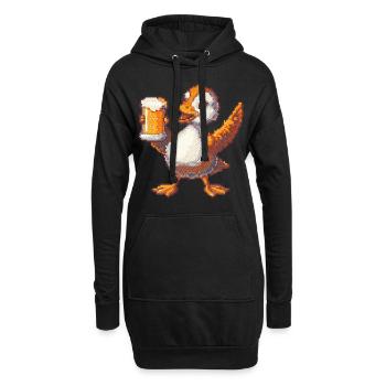 Bière Goose Pixel - Sweat-shirt à capuche long Femme - noir - Devant