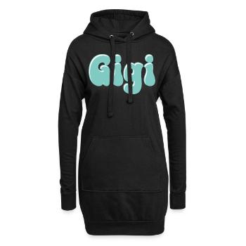 Nom Fille Gigi Rétro Prénom Gigi Couple - Sweat-shirt à capuche long Femme - noir - Devant