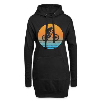 Sunset Mountainbike Retro MTB Mountainbiker - Hoodie-Kleid - Schwarz - Vorne