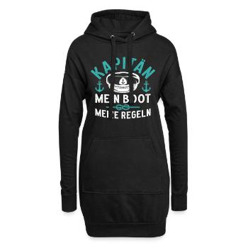 Kapitän Mein Boot Meine Regeln - Hoodie-Kleid - Schwarz - Vorne