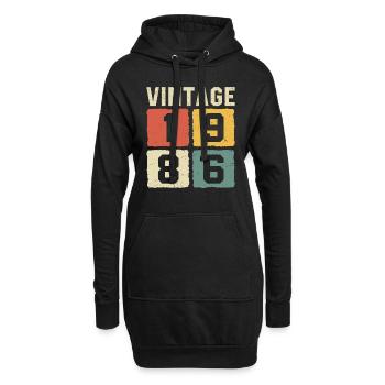Vintage 1986 Geboren 1986 - Hoodie-Kleid - Schwarz - Vorne