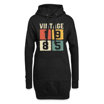 Vintage 1985 Geboren 1985 - Hoodie-Kleid - Schwarz - Vorne