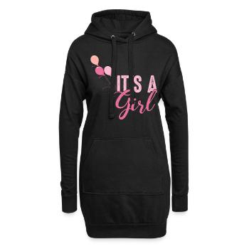 C’est une fille d’annonce de sexe de bébé fille - Sweat-shirt à capuche long Femme - noir - Devant