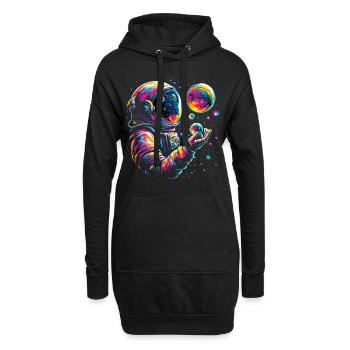Planètes Astronaute Science Espace - Sweat-shirt à capuche long Femme - noir - Devant