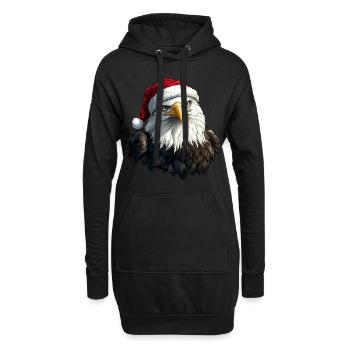 Adler Weihnachten - Hoodie-Kleid - Schwarz - Vorne