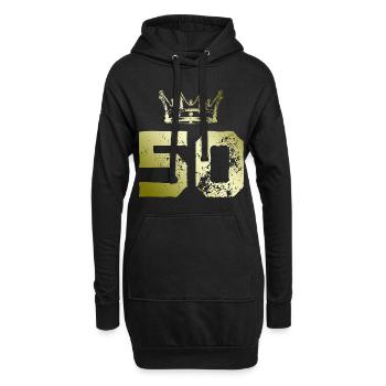 Couronne de 50 numéros - Sweat-shirt à capuche long Femme - noir - Devant