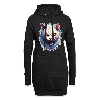 Chat Horreur Halloween - Sweat-shirt à capuche long Femme - noir - Devant