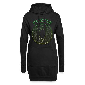 Turtle Schildkröte turtle Vintage - Hoodie-Kleid - Schwarz - Vorne