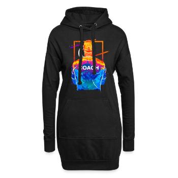Trainer Coach Trainieren Training Sport Team - Hoodie-Kleid - Schwarz - Vorne