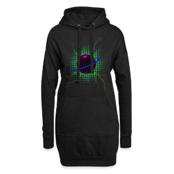 Techno Planet - Hoodie-Kleid - Schwarz - Vorne