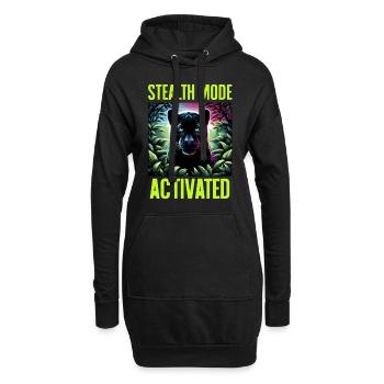 Stealth-Modus Aktivierter Panther Jungle Animal Lover - Hoodie-Kleid - Schwarz - Vorne