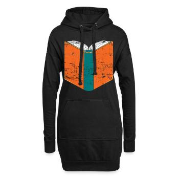 Lire des livres - Sweat-shirt à capuche long Femme - noir - Devant