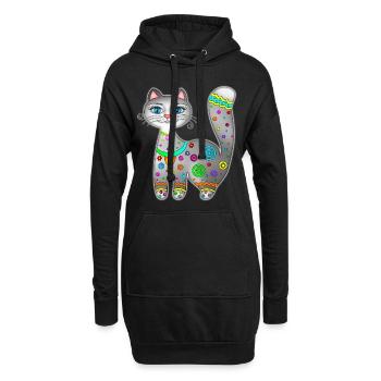 Cat cute kitten - Hoodie Dress - black - Front