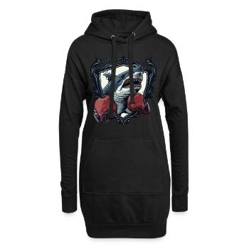 Hai Boxer MMA Logo - Hoodie-Kleid - Schwarz - Vorne