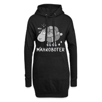 Mähroboter - Hoodie-Kleid - Schwarz - Vorne
