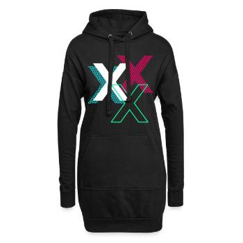 Lettre X - Sweat-shirt à capuche long Femme - noir - Devant
