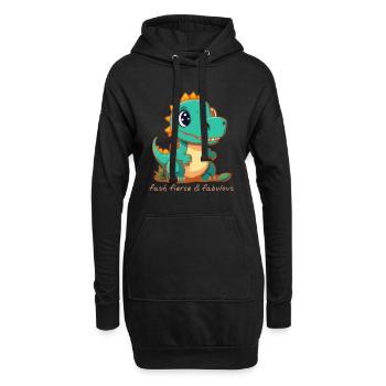 Fast Fierce Dinosaurs - Hoodie Dress - black - Front