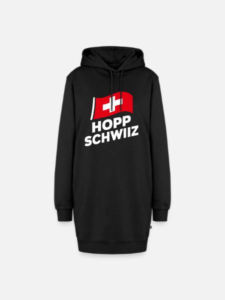 Schweiz Fahne Schweizer Flagge Trikot Fanartikel - Hoodie-Kleid - Schwarz