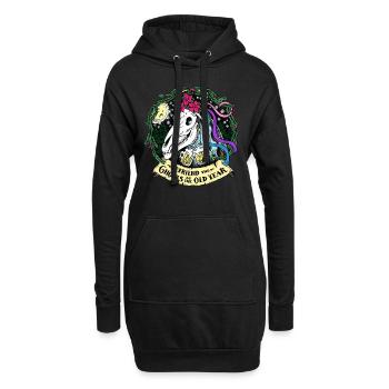 Mari Lwyd - Neujahr, New Year's Ghost - Hoodie-Kleid - Schwarz - Vorne