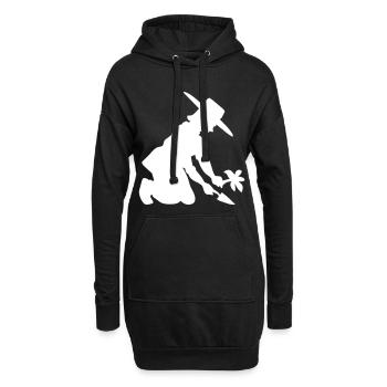 Garten - Pflanzen - Gartenarbeit - Hoodie-Kleid - Schwarz - Vorne