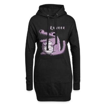 Rawrrr Kroko I Krodil Monster Fun Geschenk I Manga - Hoodie-Kleid - Schwarz - Vorne
