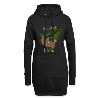 paresseux - Sweat-shirt à capuche long Femme - noir - Devant