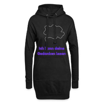 Ich kann deine Gedanken lesen - Hoodie-Kleid - Schwarz - Vorne