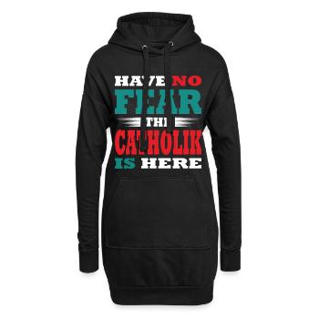Have no Fear the Katholik is here Outfit - Hoodie-Kleid - Schwarz - Vorne