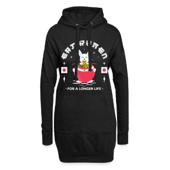 Chemise drôle Manger des ramen pour la longue vie - Sweat-shirt à capuche long Femme - noir - Devant