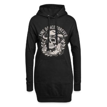 Schädel mit Cowboyhut Line Dance Forever - Hoodie-Kleid - Schwarz - Vorne