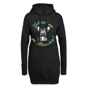 Papa Frenchie - Geboren um zu Herrschen - Hoodie-Kleid - Schwarz - Vorne