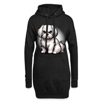 Malteser Propriétaire Maltese Lovers - Sweat-shirt à capuche long Femme - noir - Devant