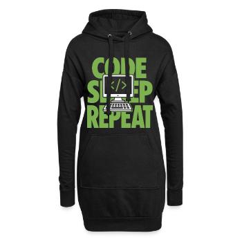Code Sleep Repeat Programmer - Hoodie Dress - black - Front