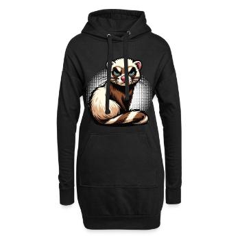 Frettchen Frettchenhalter Frettchenbesitzer - Hoodie-Kleid - Schwarz - Vorne