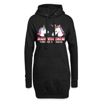 Aunticorn tante magique et fabuleuse licorne - Sweat-shirt à capuche long Femme - noir - Devant