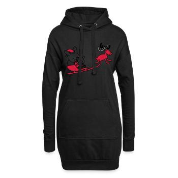 Weihnachtsmotiv - Hoodie-Kleid - Schwarz - Vorne
