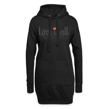 Love is all - Is all you need - Sweat-shirt à capuche long Femme - noir - Devant