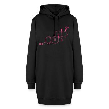 Estrogen (Female Sex Hormone) Molecule - Hoodie Dress - black - Front