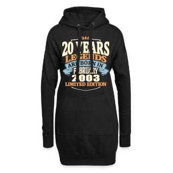 20 ans - né en février 2003 - Sweat-shirt à capuche long Femme - noir - Devant