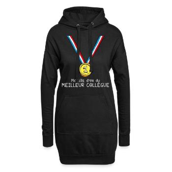 T-shirt Médaille d'or du meilleur collègue - Sweat-shirt à capuche long Femme - noir - Devant
