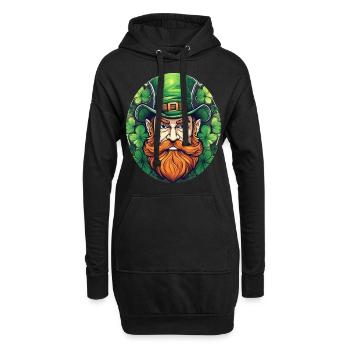 St. Patrick's Day Kleeblatt Kobold - Hoodie-Kleid - Schwarz - Vorne